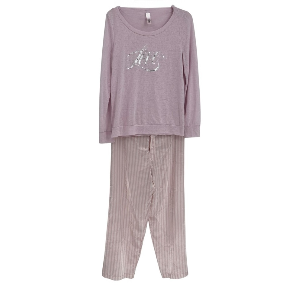 Victoria’s Secret Pajama Set Size Small 2 Piece Satin Pants Pullover Top Pink